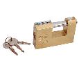 Solid brass plated rectangle padlock