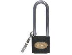 Grey color iron padlock with long shackle