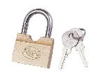 Side opening brass padlock