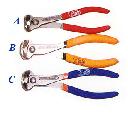 End cutting plier with double color dipped handle