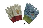 Drill cotton children garden glove,knit wrist