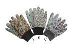 Drill cotton garden glove with PVC dots on palm,knit wrist