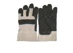 Black PVC impregnated glove with black PVC dots