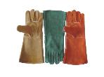 Colour cow split leather welding glove,reinforced among thumb