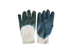 Blue nitrile coated glove,cotton jersey lined