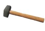 AMERICAN TYPE STONING HAMMER WITH WOODEN HANDLE