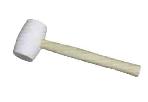 WHITE RUBBER HAMMER WITH WOODEN HANDLE