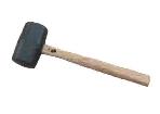 BLACK RUBBER HAMMER WITH WOODEN HANDLE