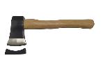 Axe with wooden handle